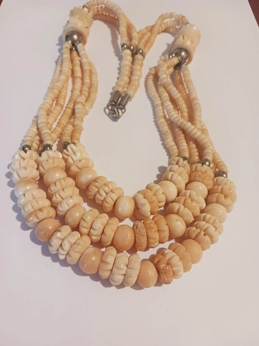 Gorgeous Multi-strand Carved Statement Necklace - photo 4