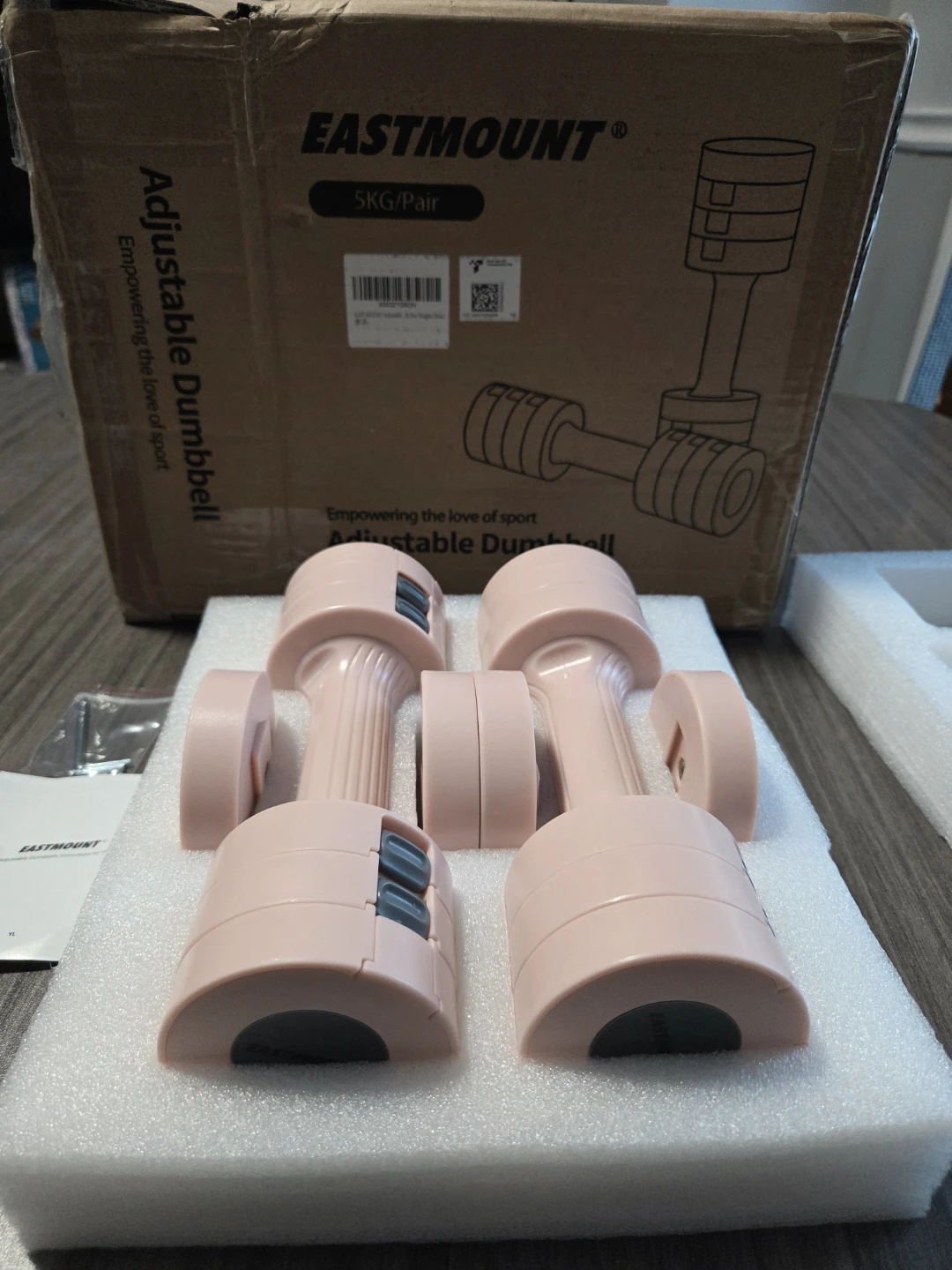 EASTMOUNT Adjustable Dumbbell Set - 5KG/Pair