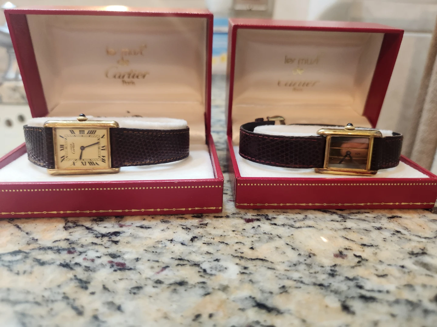 Cartier Argent Plaque OR G 20m Swiss Watch