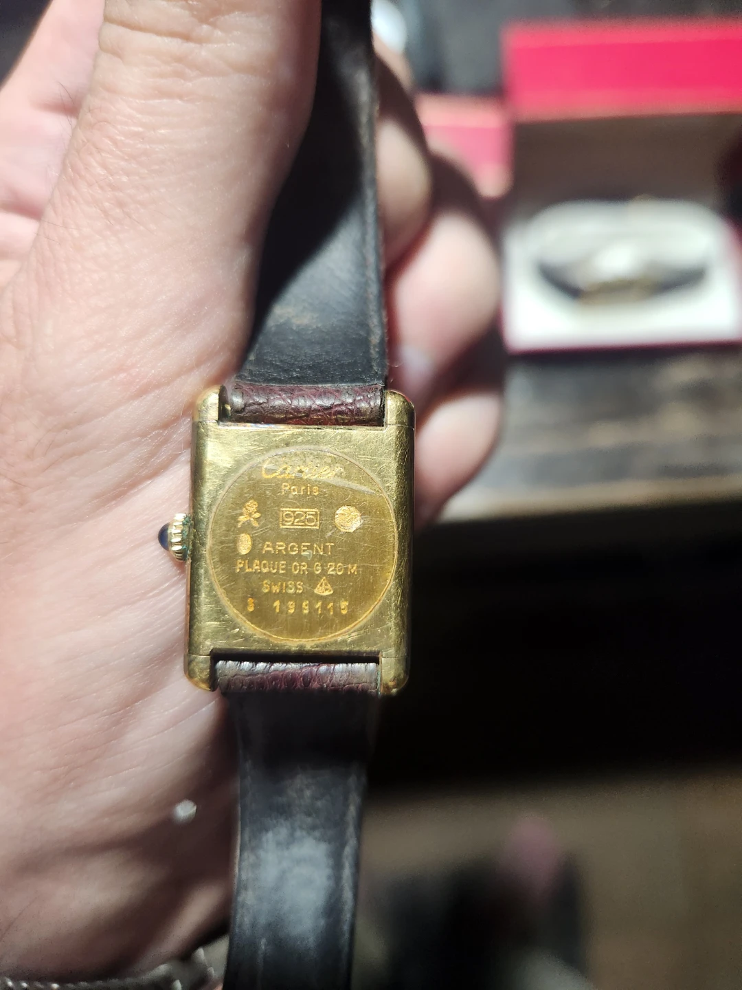 Cartier Argent Plaque OR G 20m Swiss Watch - photo 5