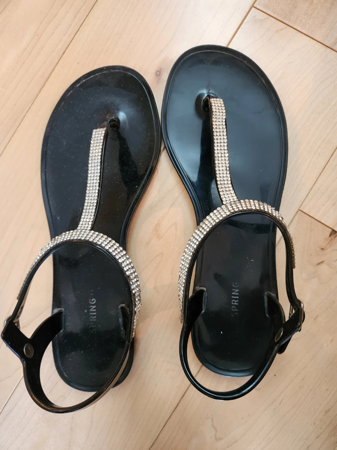 Black Thong Sandals - Size 6