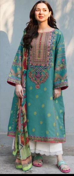Traditional South Asian Party Wear Dress (Three-Piece)