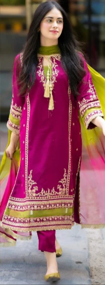 Traditional South Asian Party Wear Dress (Three-Piece) - photo 2