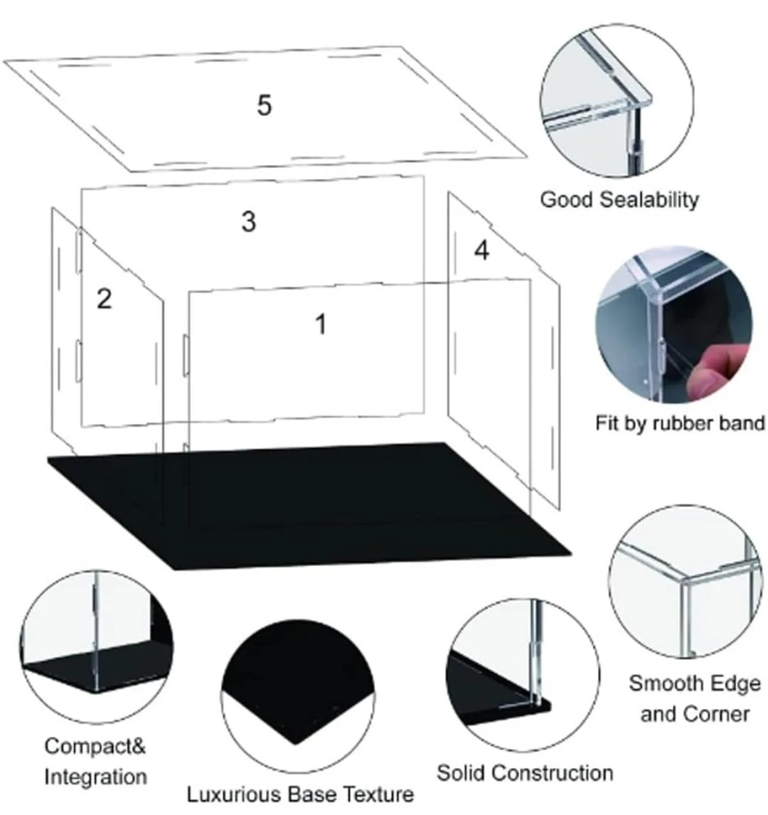 Clear Acrylic Display Case with Black Base