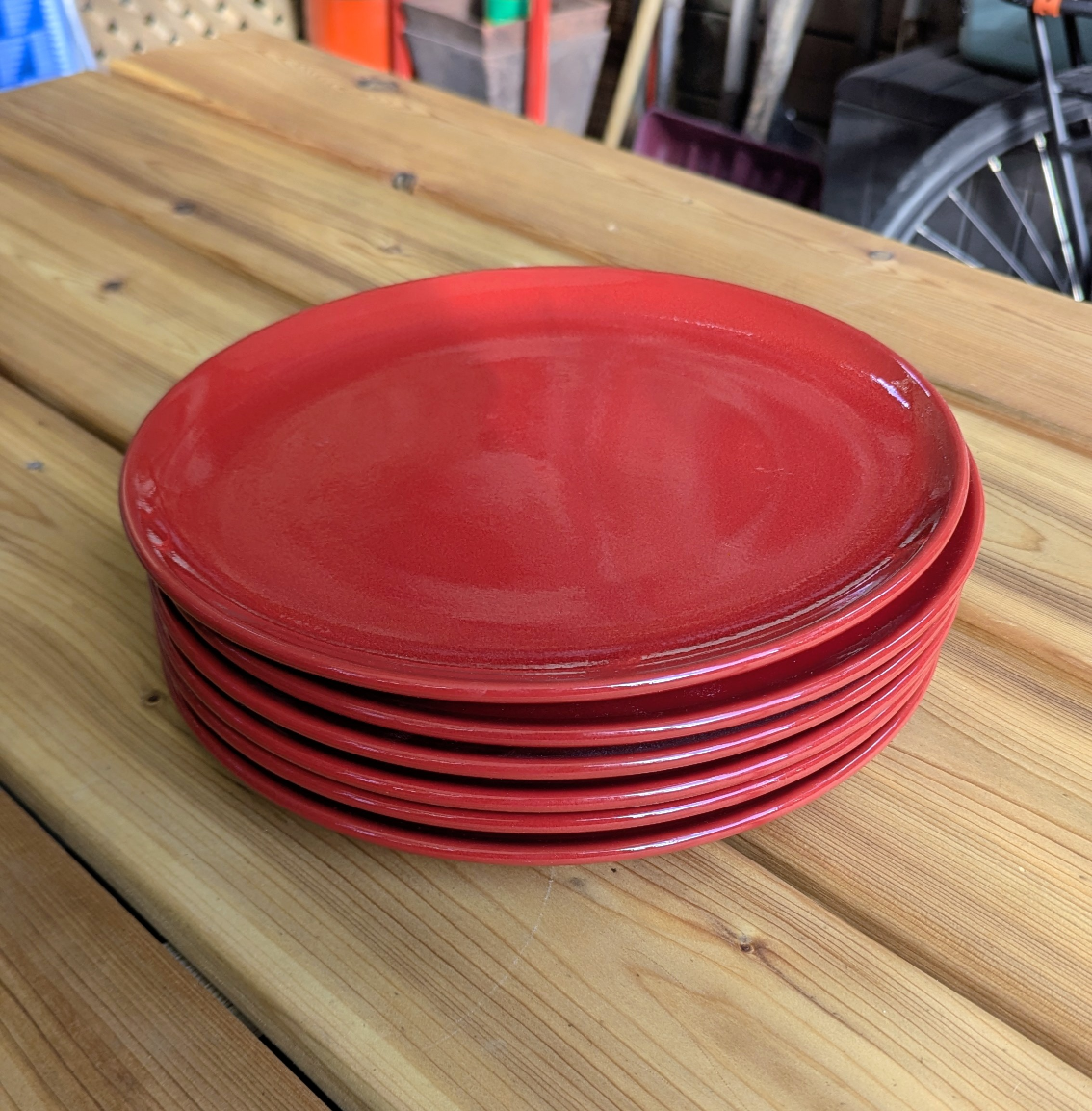 Waechtersbach 10.5" Red Vintage Dinner Plates, 6 Total - photo 2