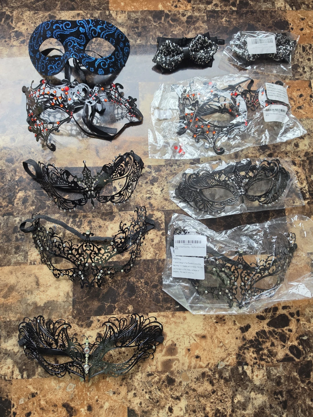 New Masquerade Mask for Women, Men. Diamond Bow Tie