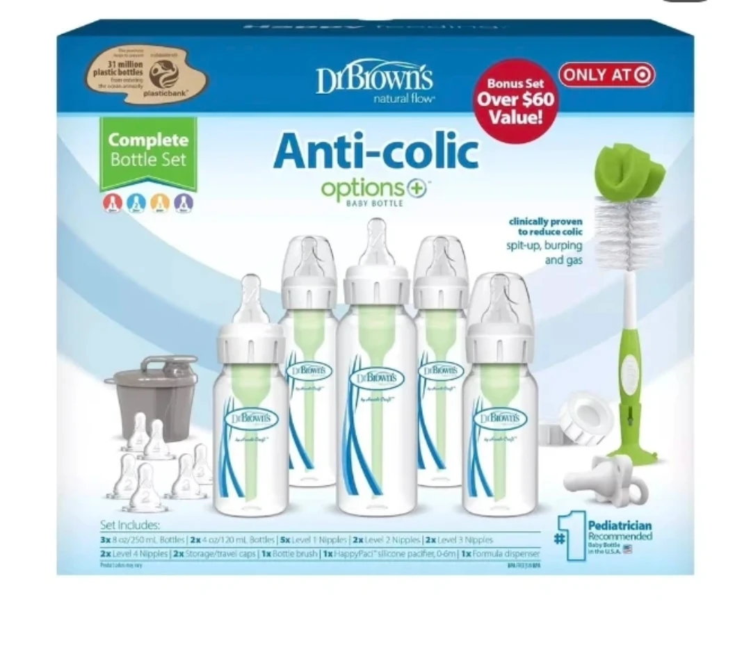 Dr. Brown's Anti-Colic Options+ Complete Baby Bottle Set