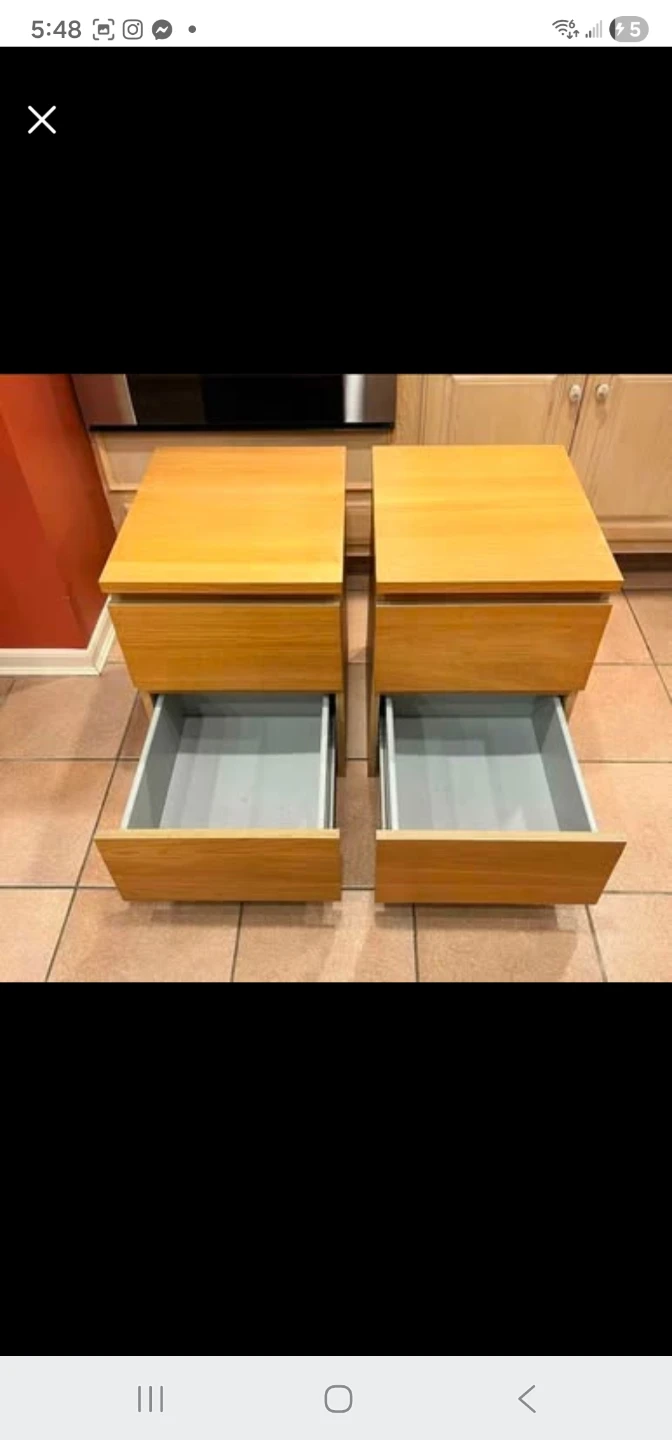 2 malm ikea night stands - photo 3