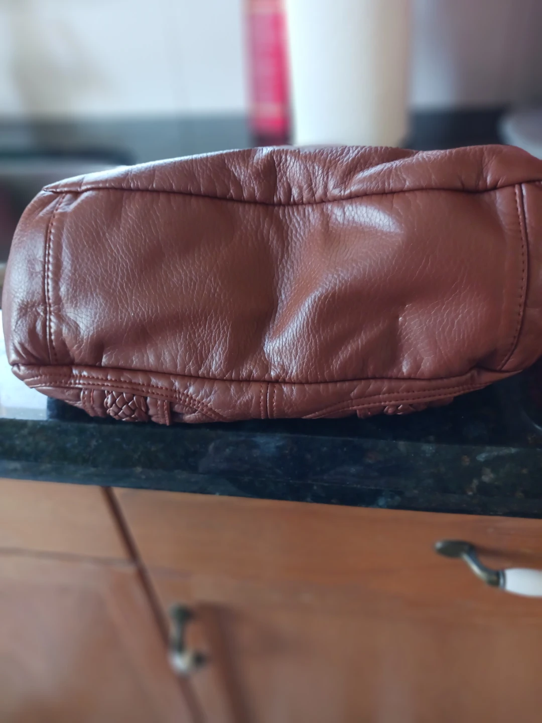 Brown Faux Leather Handbag - photo 4