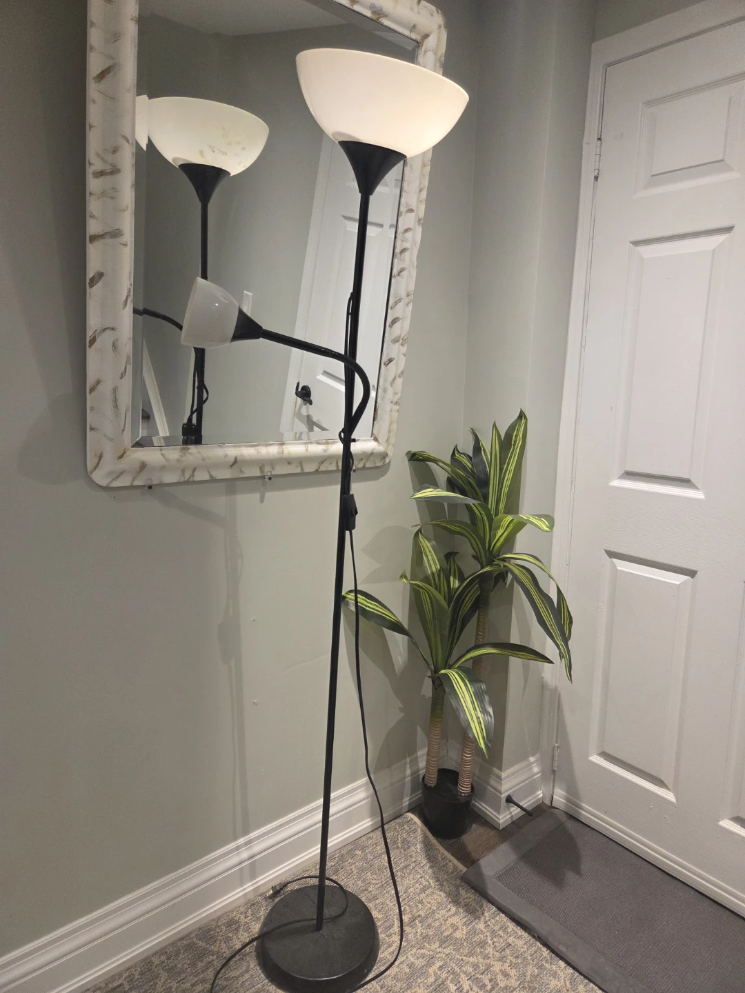Black Floor Lamp with Reading Light