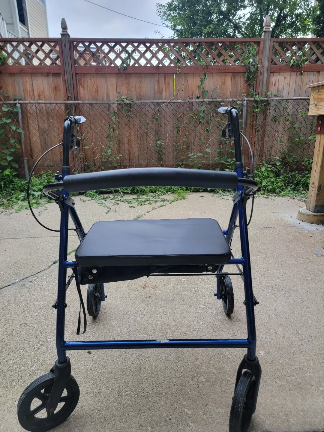Blue 4-Wheel Walker with Seat and Brakes - photo 2