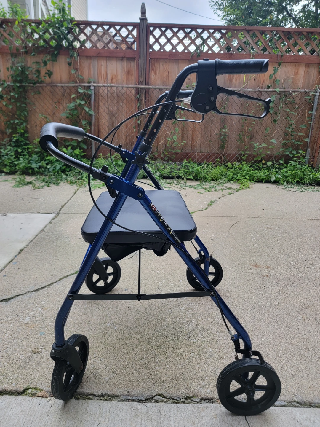 Blue 4-Wheel Walker with Seat and Brakes - photo 4