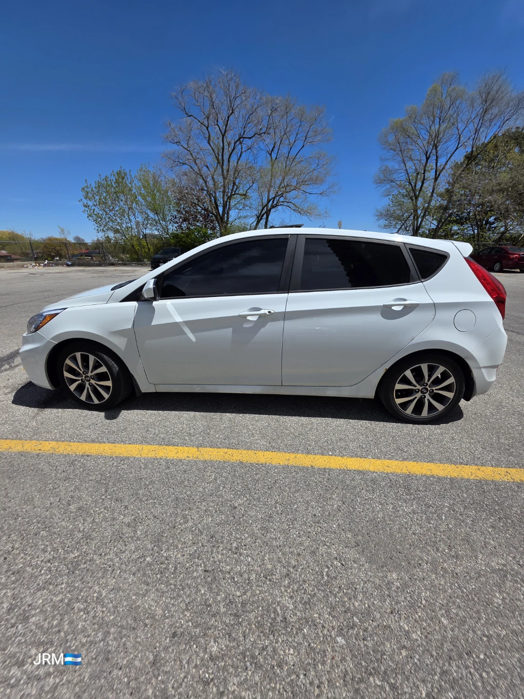 White Hyundai Accent Hatchback
