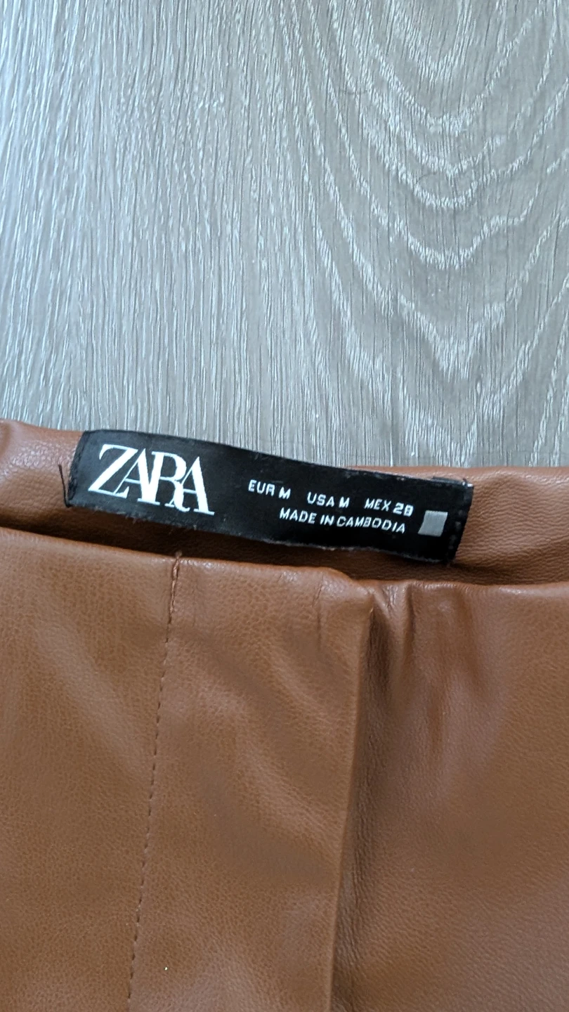 ZARA Faux Leather Pants - Brown - photo 2