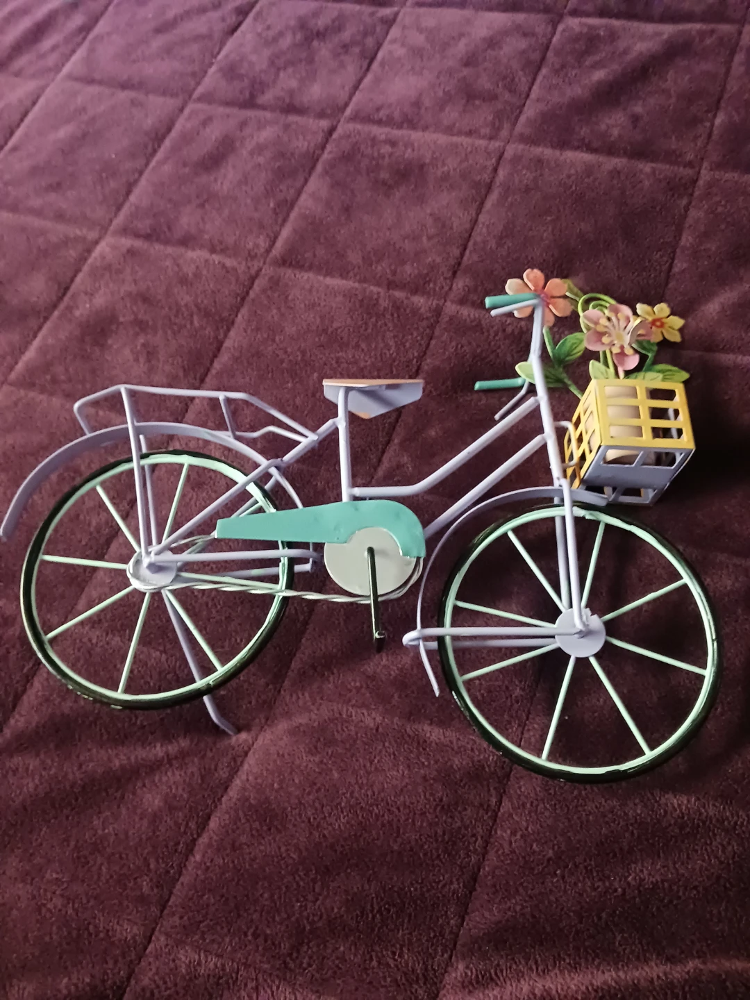 Purple Decorative Metal Bicycle with Flowers - photo 2