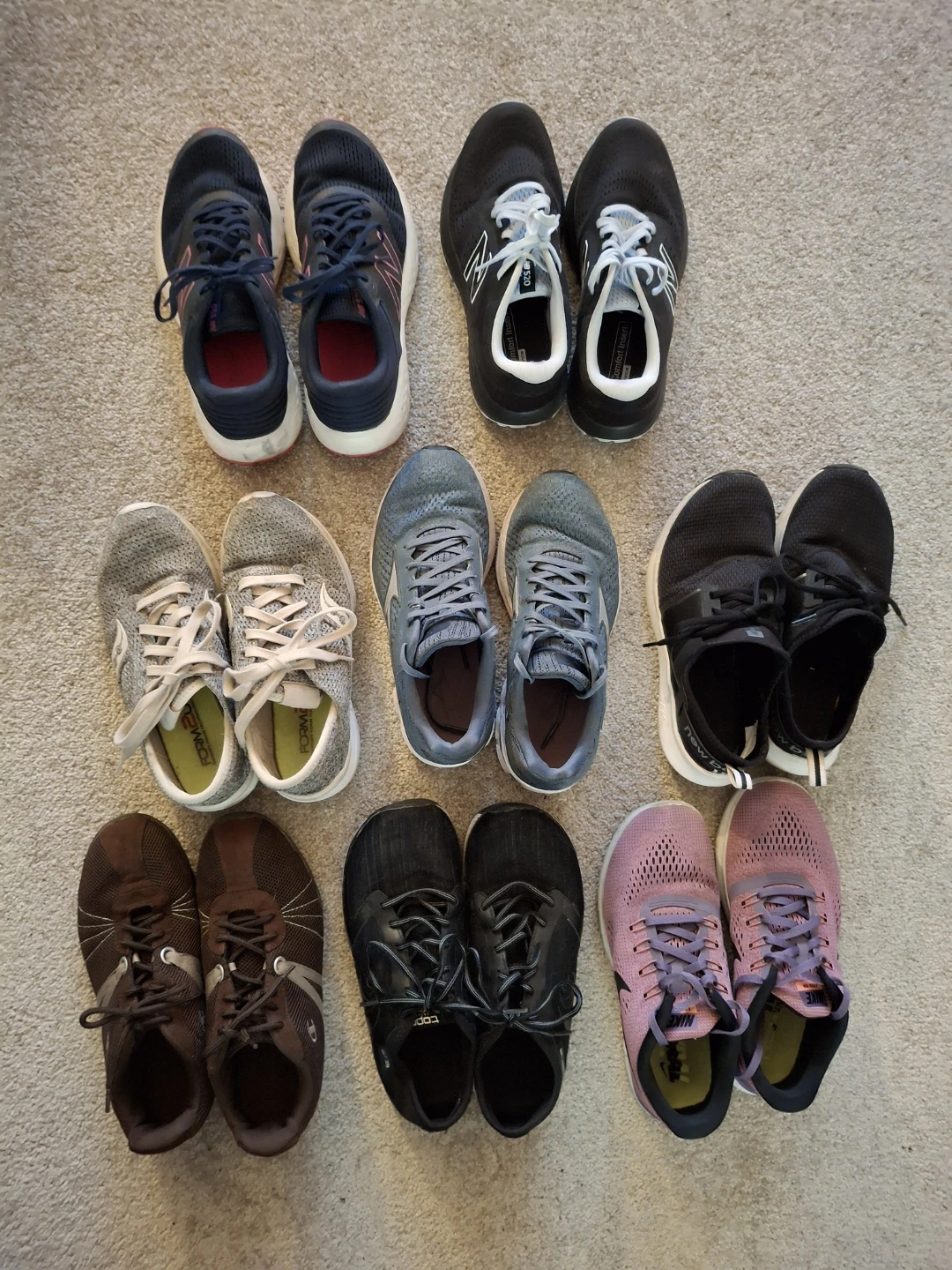 Women's Running Shoes (New Balance, Nike, Mizuno, Champion)
