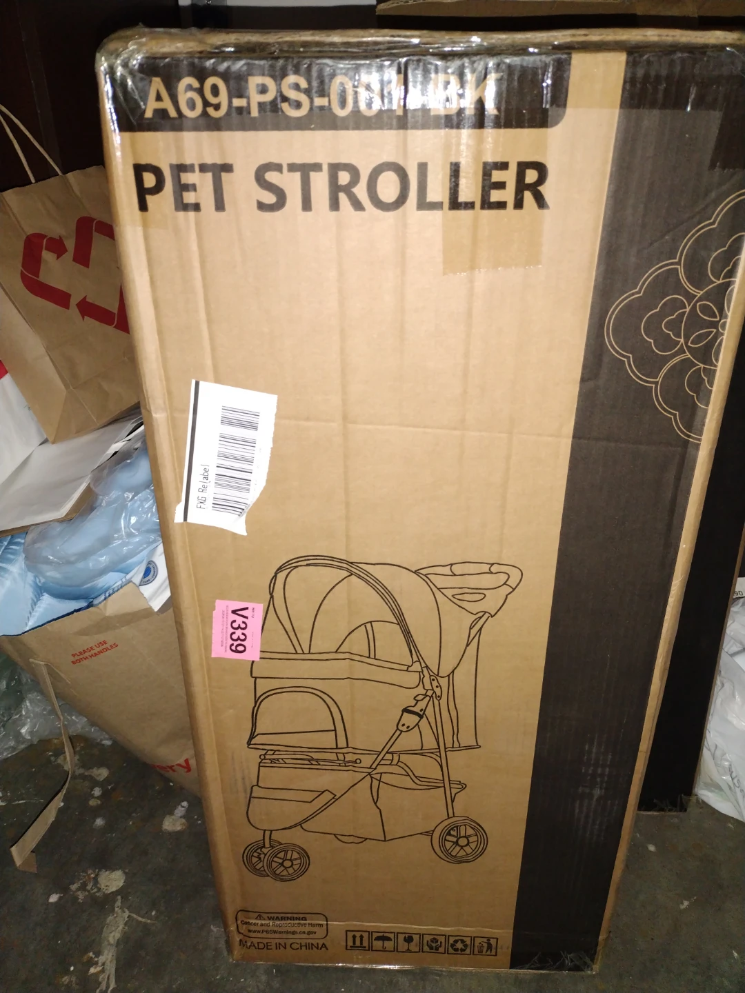 MoNiBloom Foldable Pet Stroller - Black ⚽ - photo 2