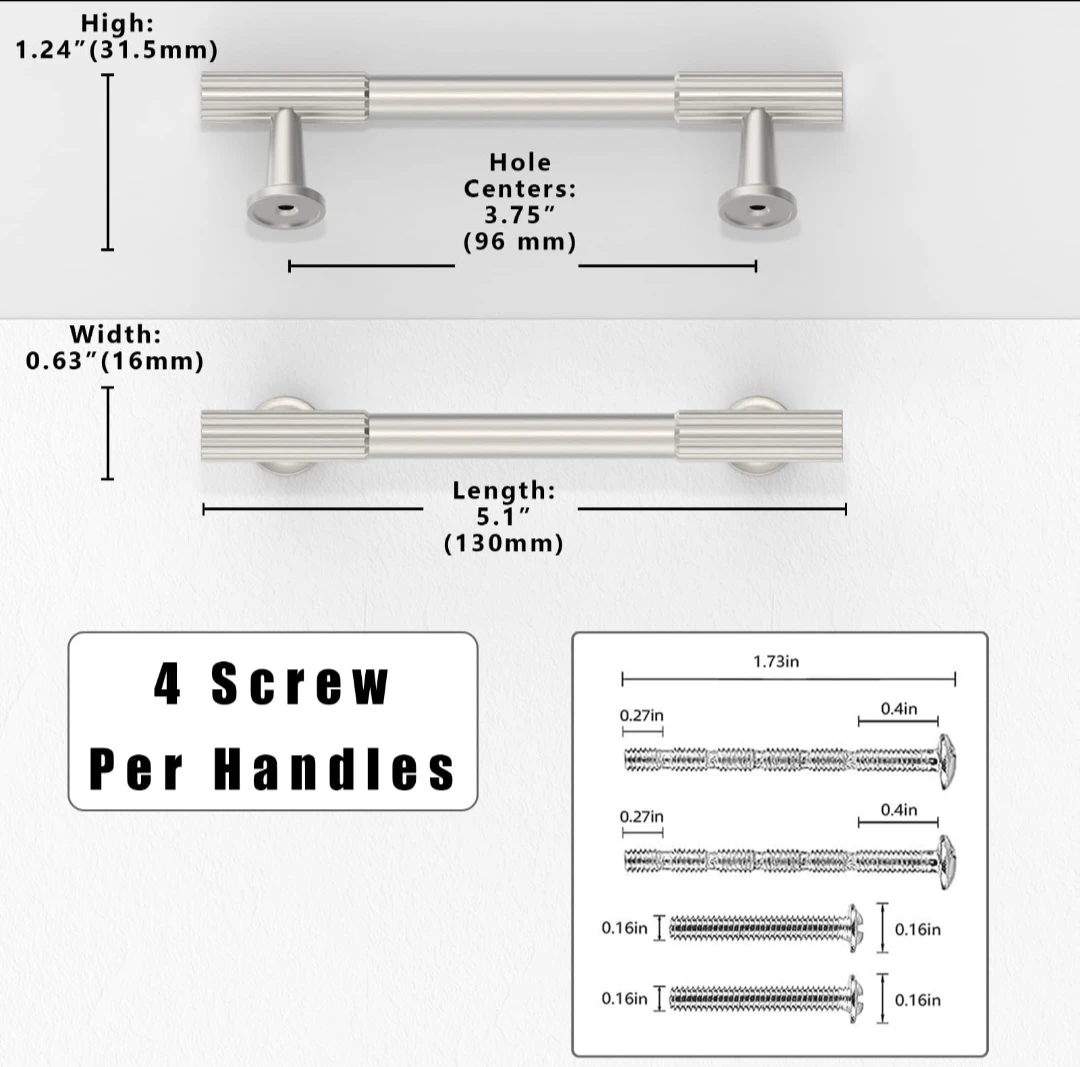 Brushed Nickel Cabinet Handles - photo 2