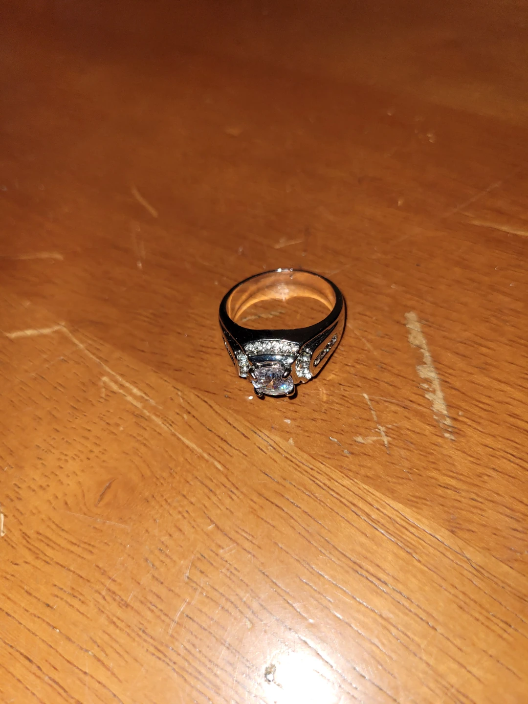 White Gold Plated Cubic Zirconia Ring Size 10 - photo 3