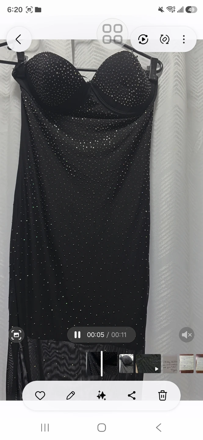 Black Embellished Strapless Dress - photo 2