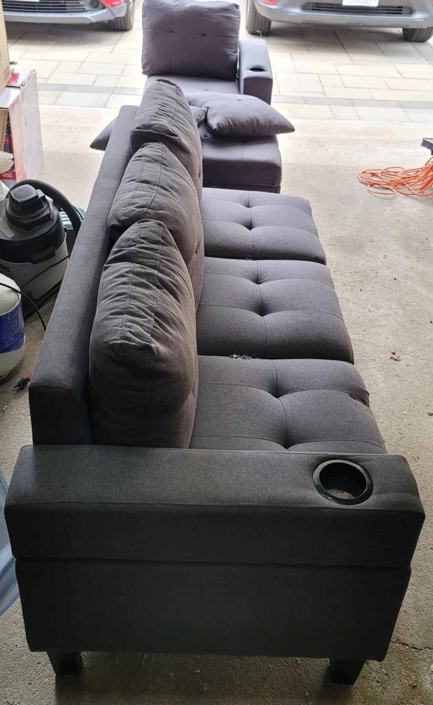 Charcoal Grey Sectional Sofa - photo 4