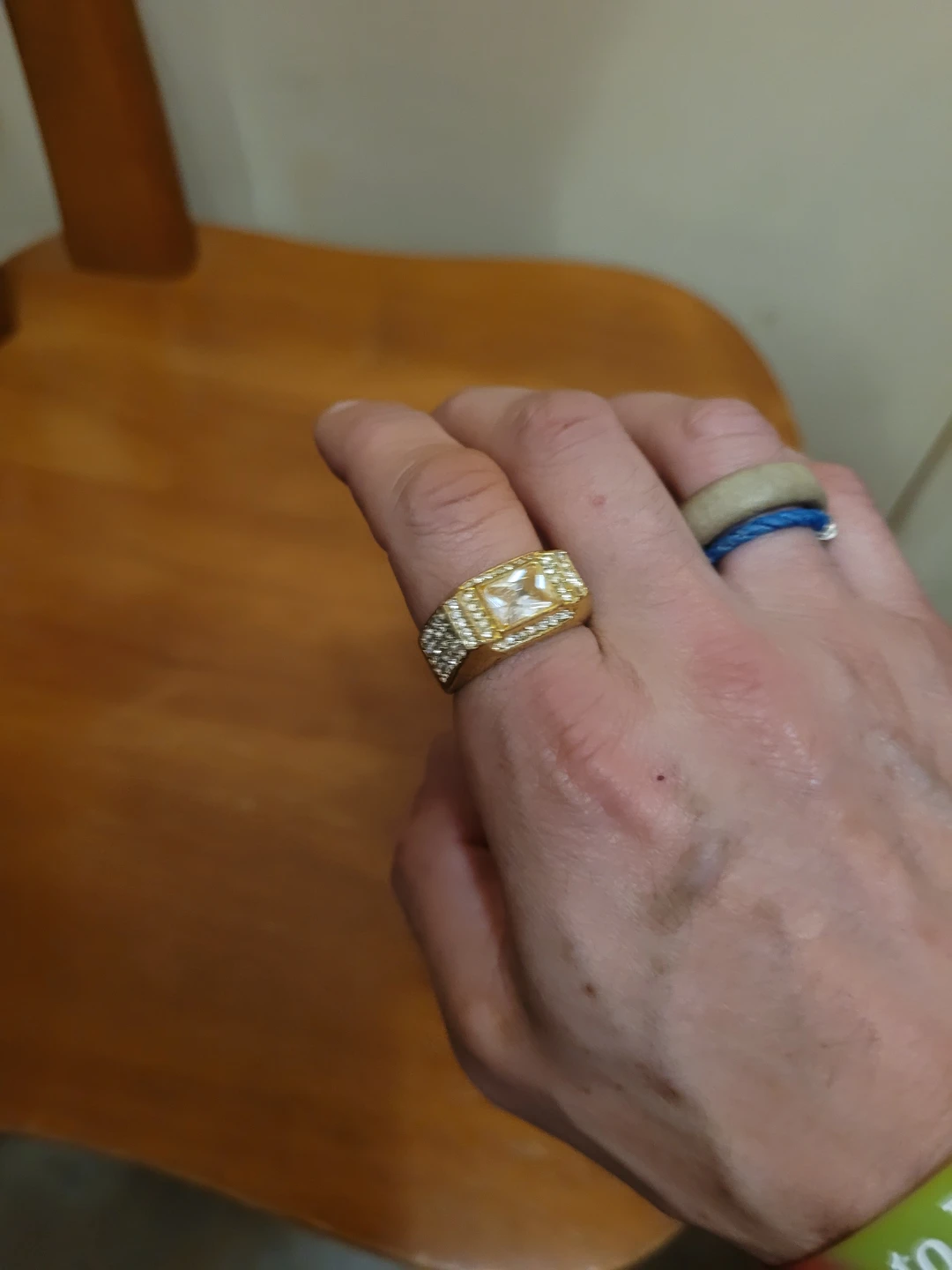 Gold Plated Cubic Zirconia Ring Size 10
