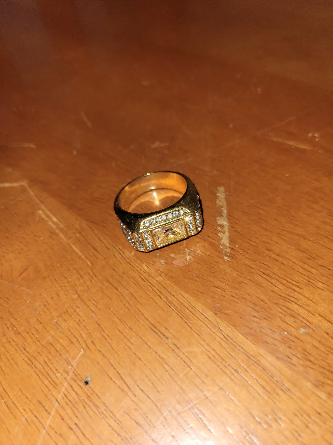 Gold Plated Cubic Zirconia Ring Size 10 - photo 3