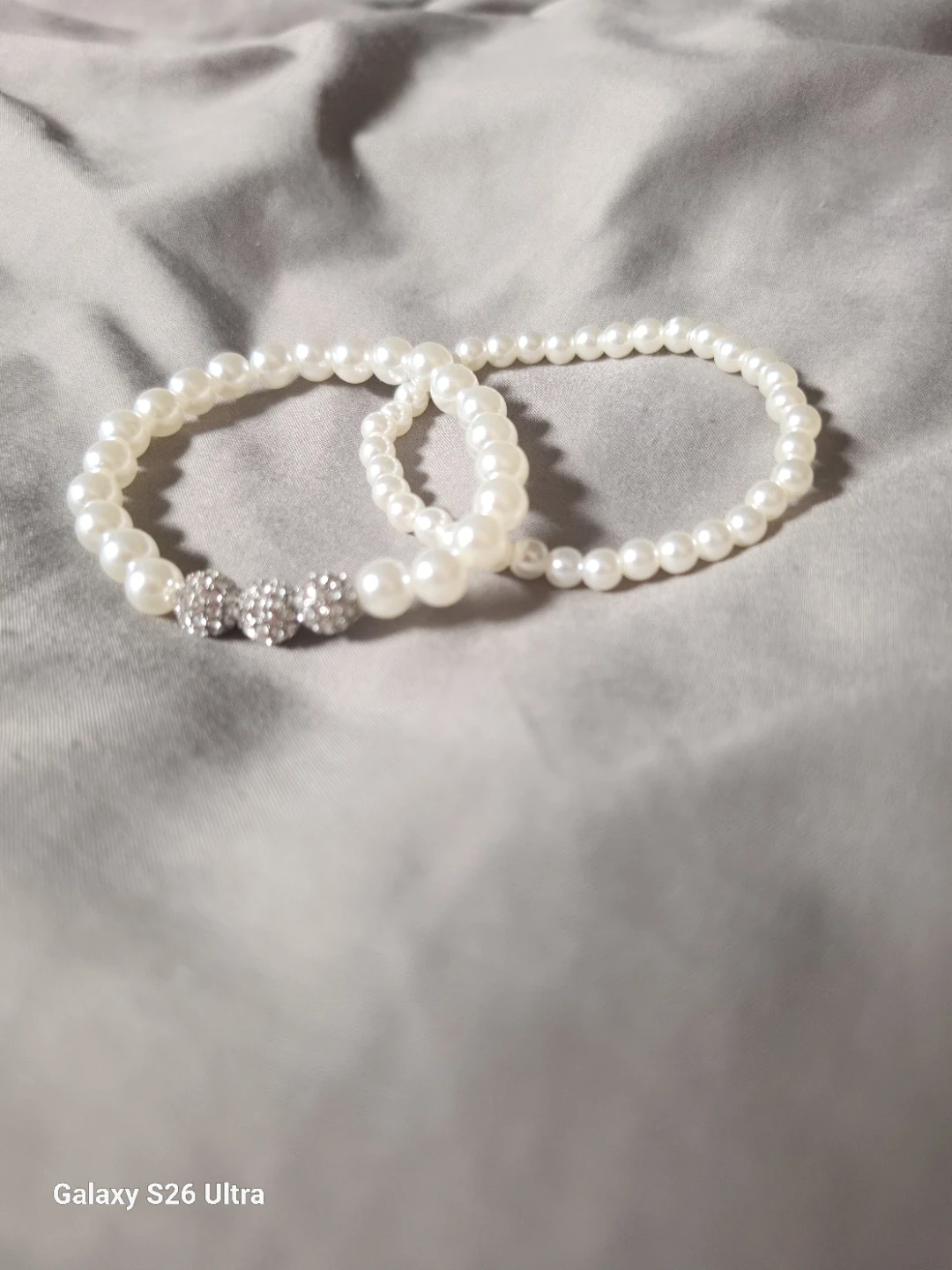 Pearl Bracelets with Rhinestone Charm