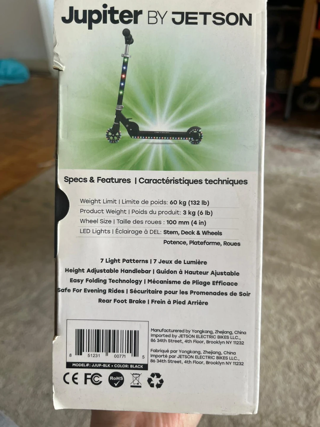 Jetson Jupiter Light-Up Folding Kick Scooter - Black - photo 2