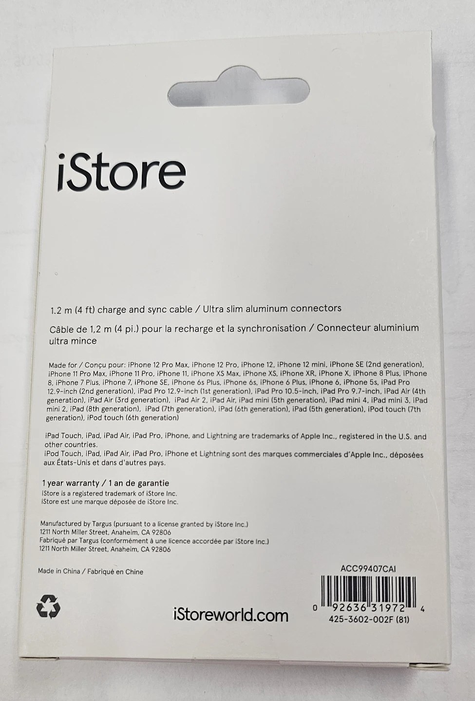iStore Lightning Charge Cable - 1.2 M (4 FT) - photo 2