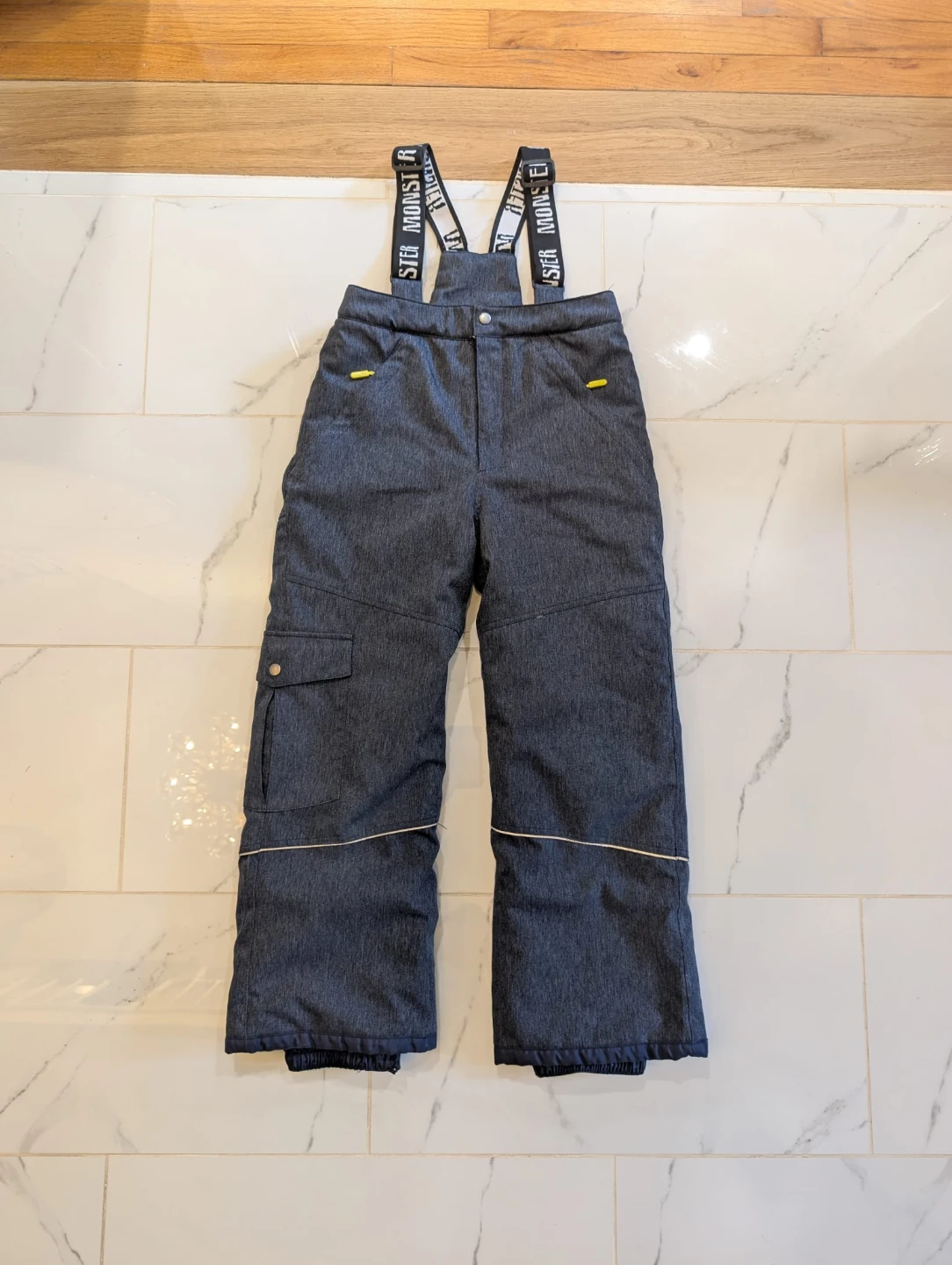 Kids Monster Overalls Ski Snow Pants - youth size 12