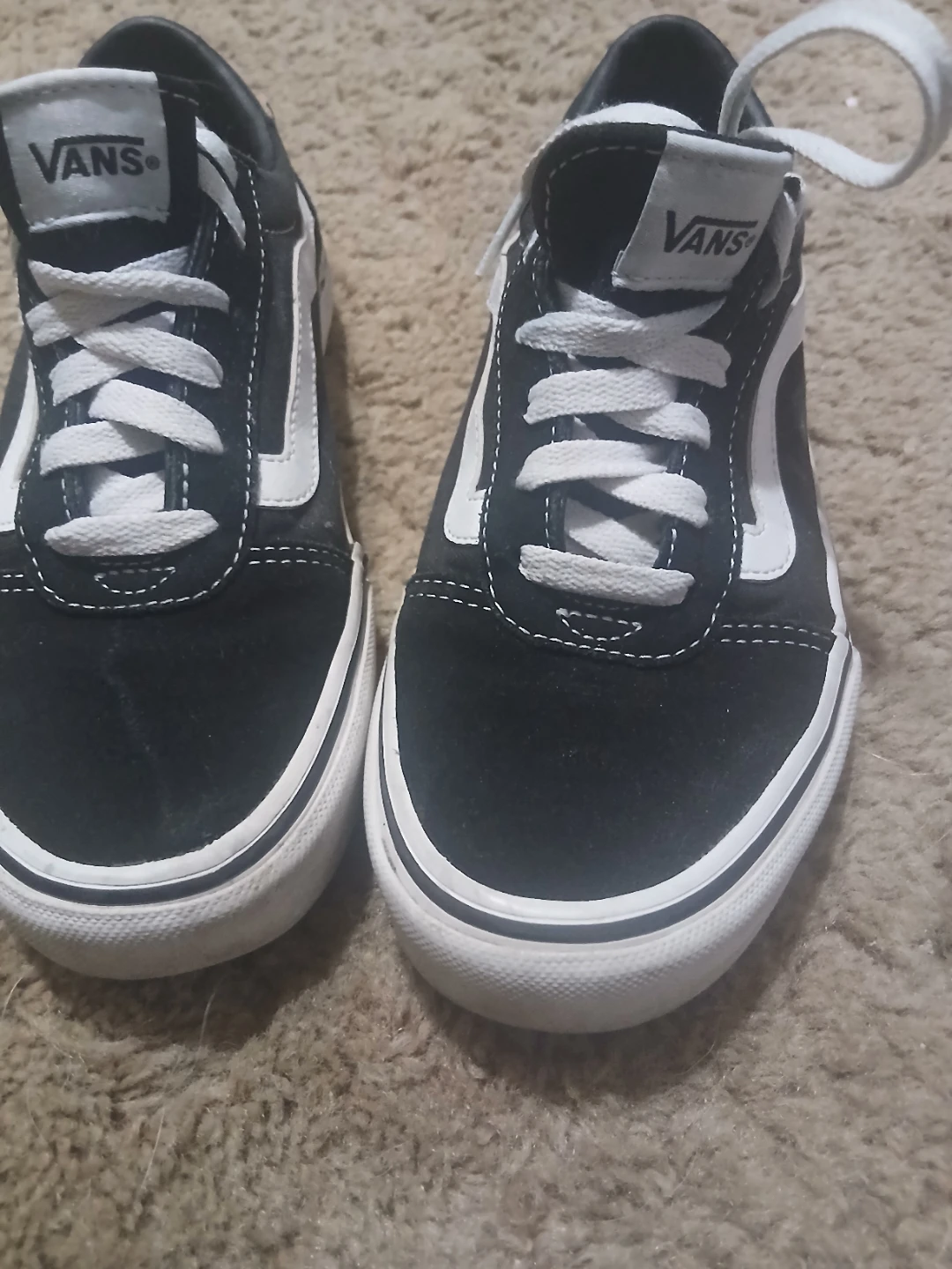 Vans Old Skool Black White Suede Canvas Shoes Size 6