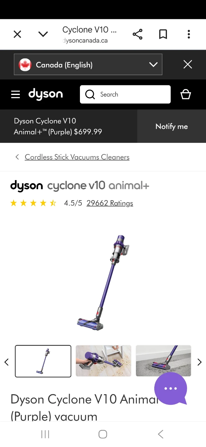 Dyson Cyclone V10 Animal+ Vacuum