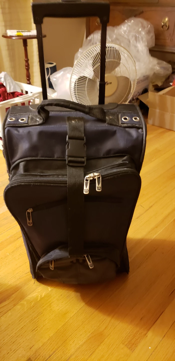 Black and Blue Rolling Suitcase