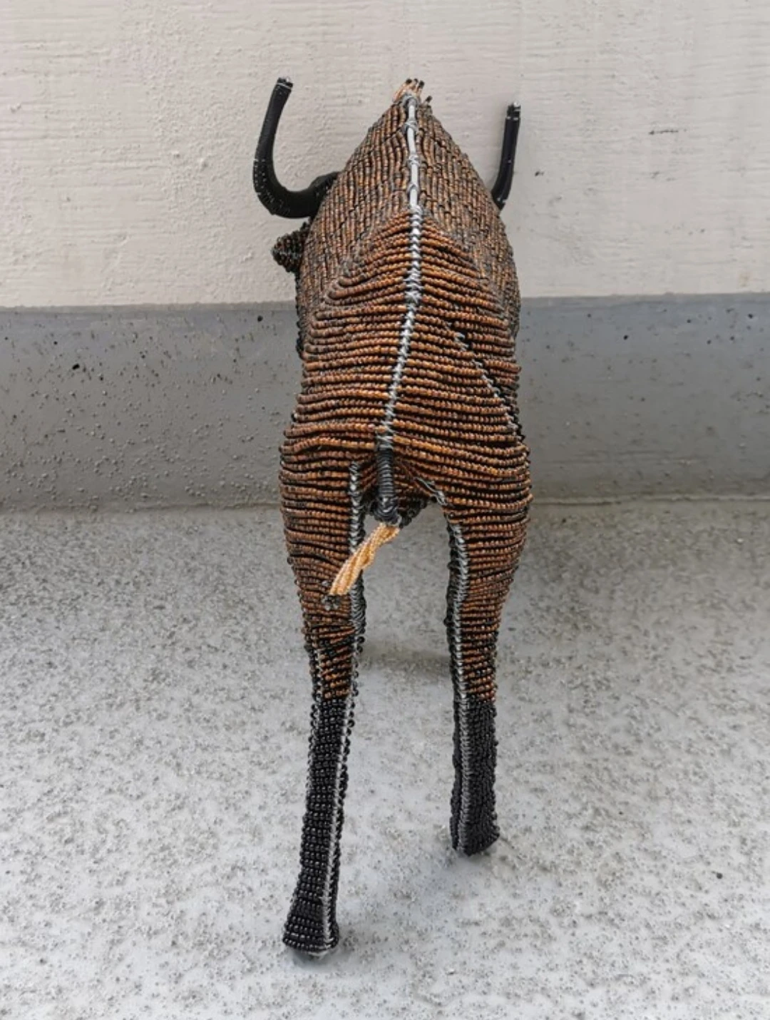African Beaded Wildebeest Sculpture – Handmade Safari Decor - photo 5
