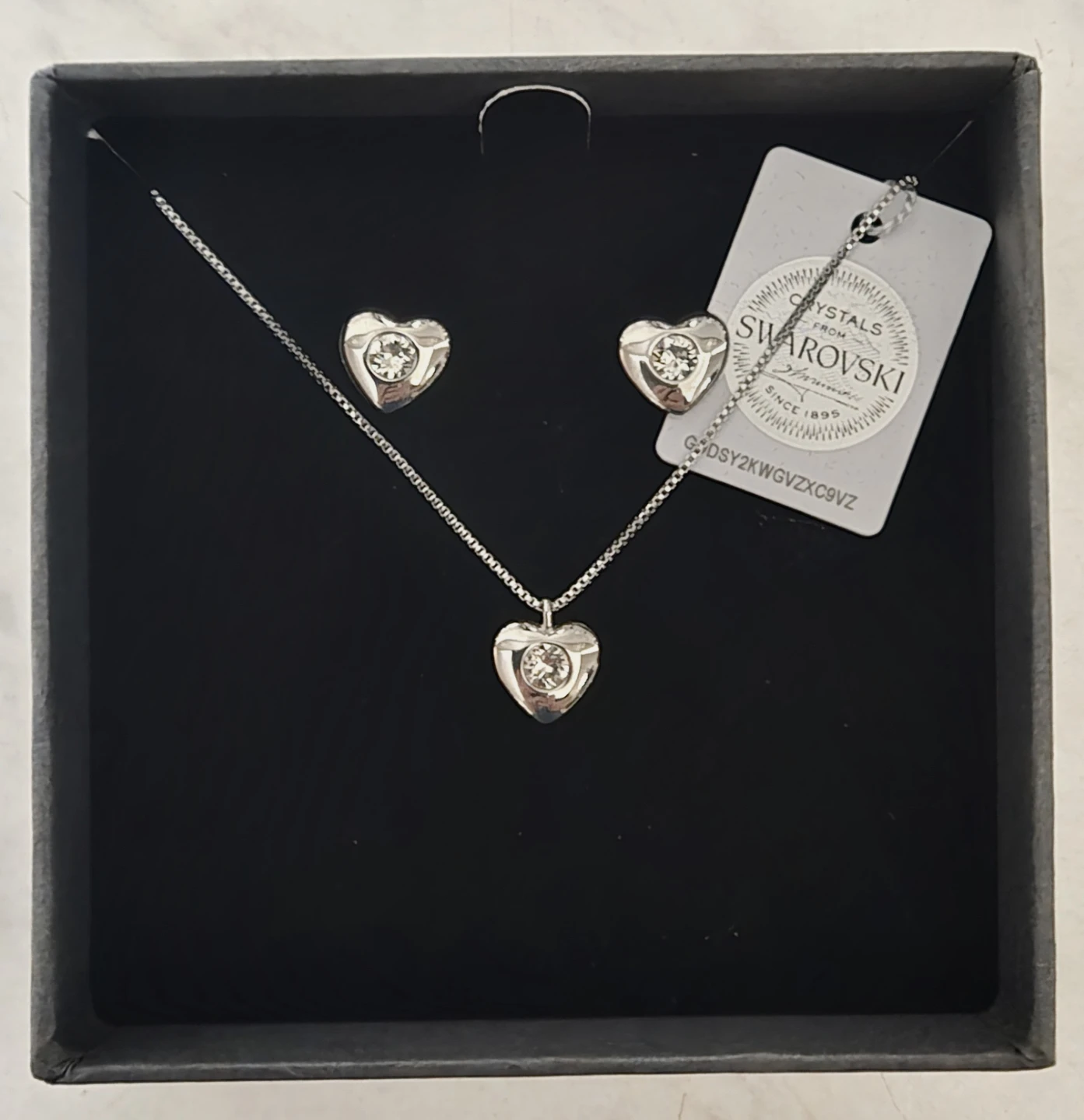 New Swarovski Crystal Nic & Syd Heart Jewelry Set - photo 3