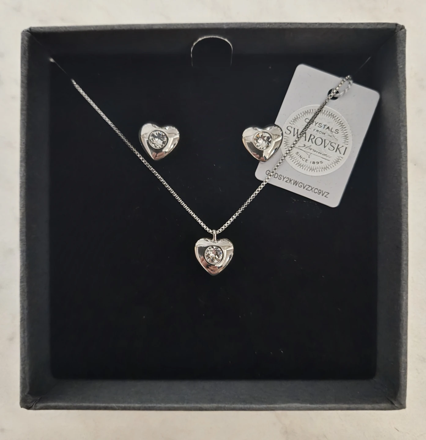 New Swarovski Crystal Nic & Syd Heart Jewelry Set - photo 5