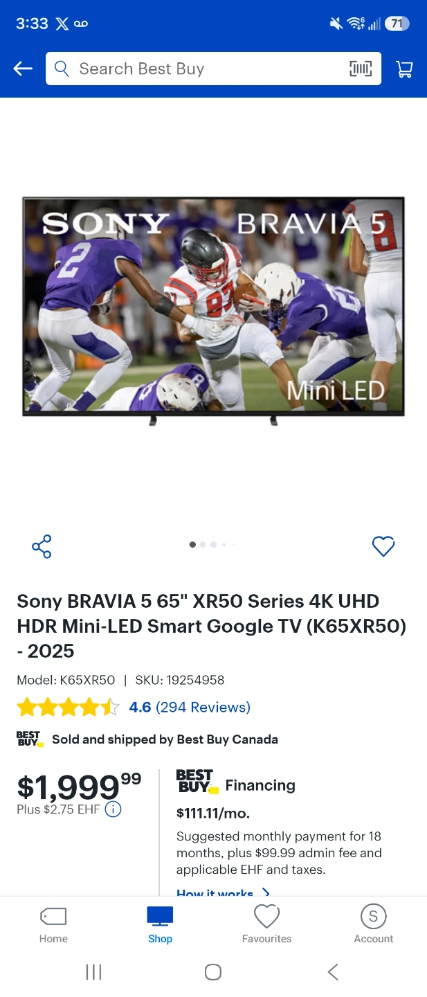 Sony BRAVIA 5 65" Brand New In Box