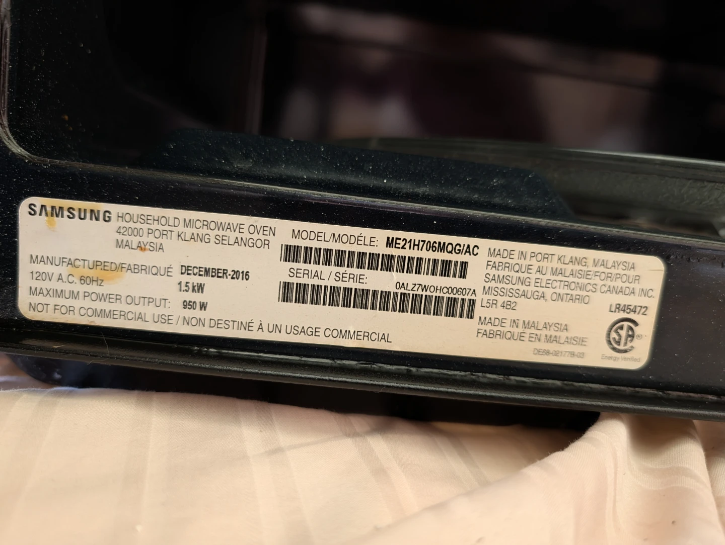 Samsung Microwave Oven ME21H706MQG/AC - photo 3