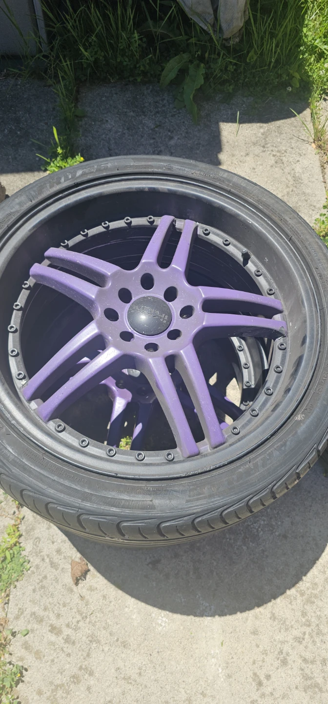 Purple 5-Spoke Alloy Rims with Tires - photo 2
