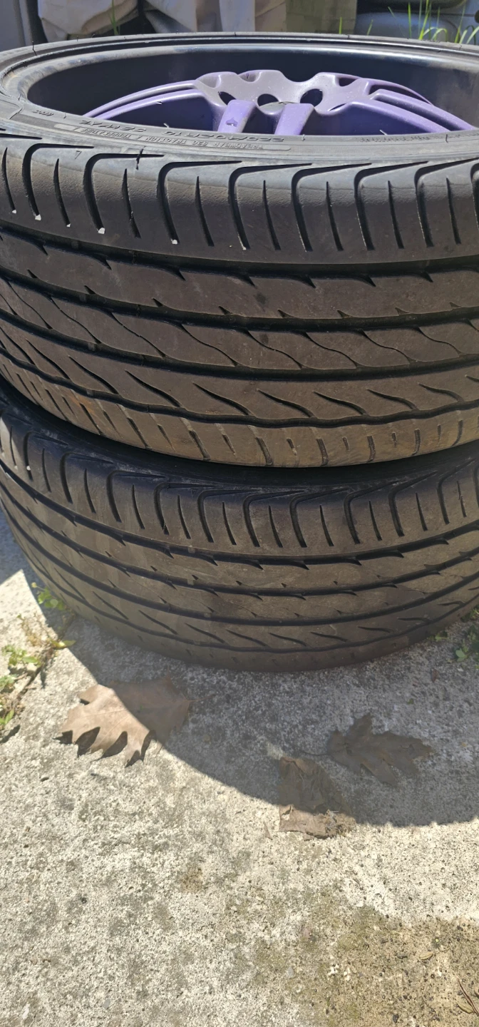 Purple 5-Spoke Alloy Rims with Tires - photo 3