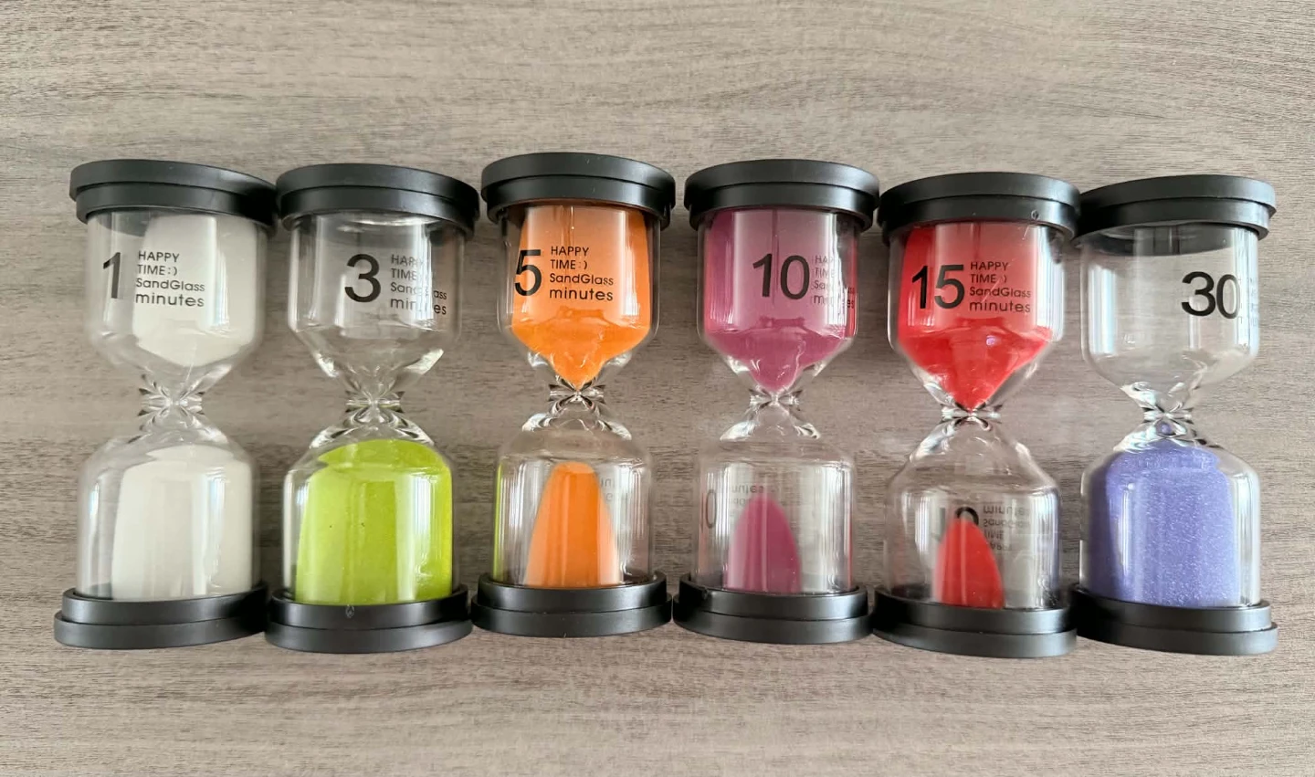 6pcs Hourglass Sand Timer