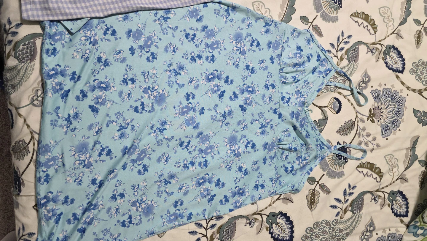 Light Blue Floral Print Nighty