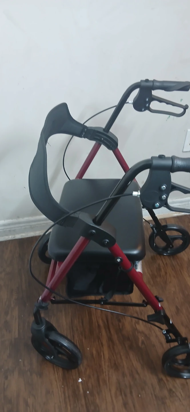 Red Rollator Walker with Seat