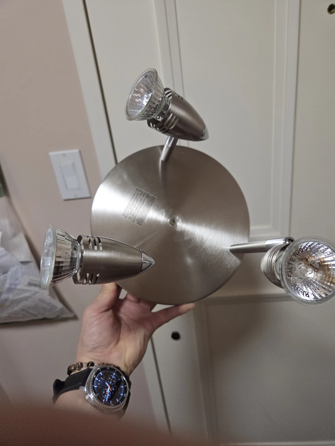 Brushed Nickel 3-Light Track Light Fixture - photo 2