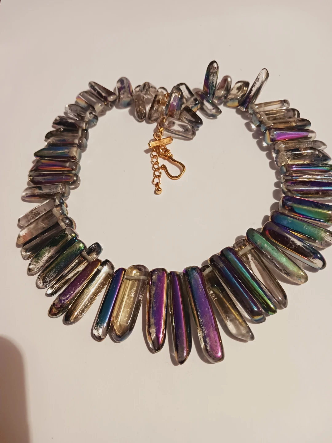 Opulent Rainbow Genuine Crystal Iridescent Quartz Stone Necklace - photo 4