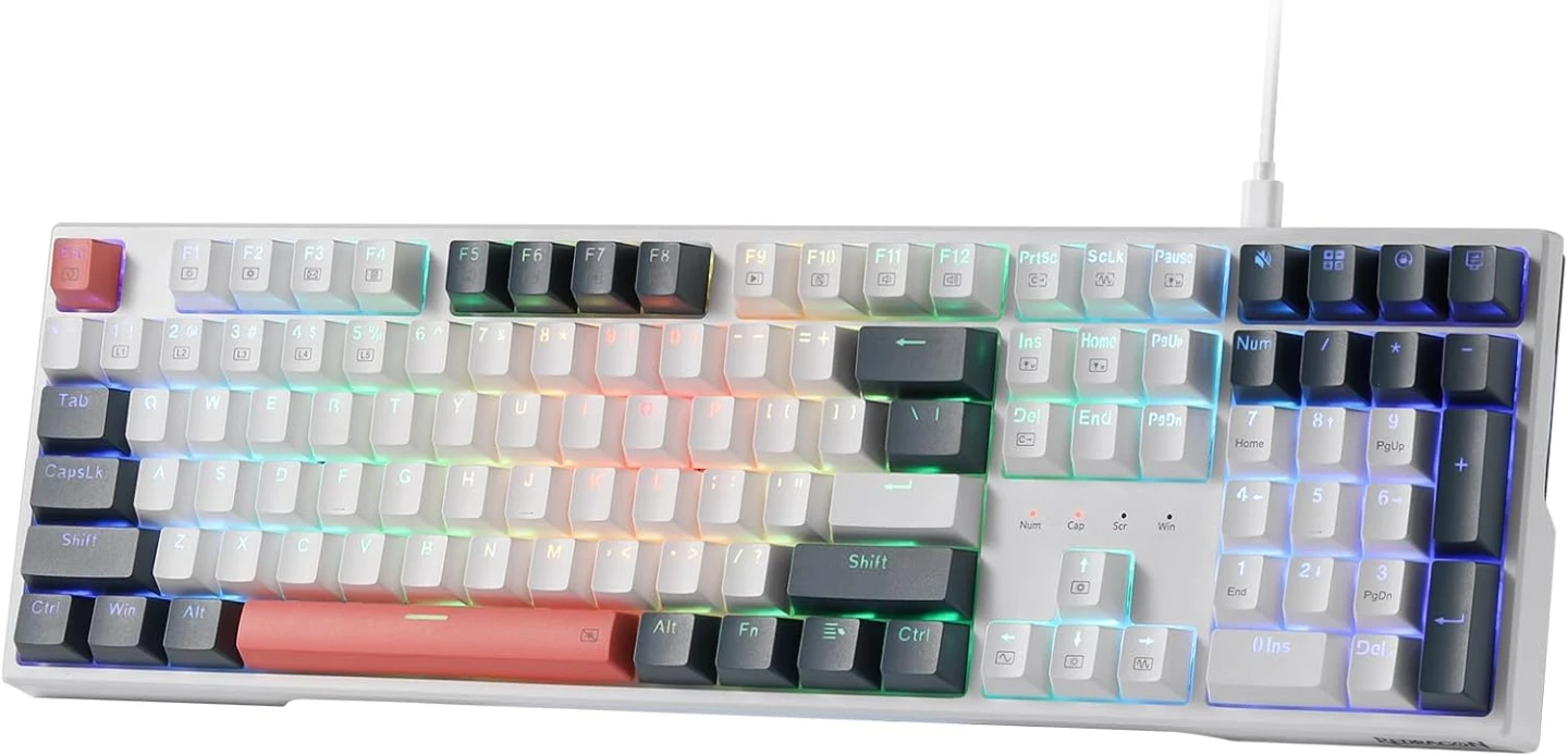 Redragon K668 RGB Gaming Keyboard, 108 Keys Wired Mechanical Key