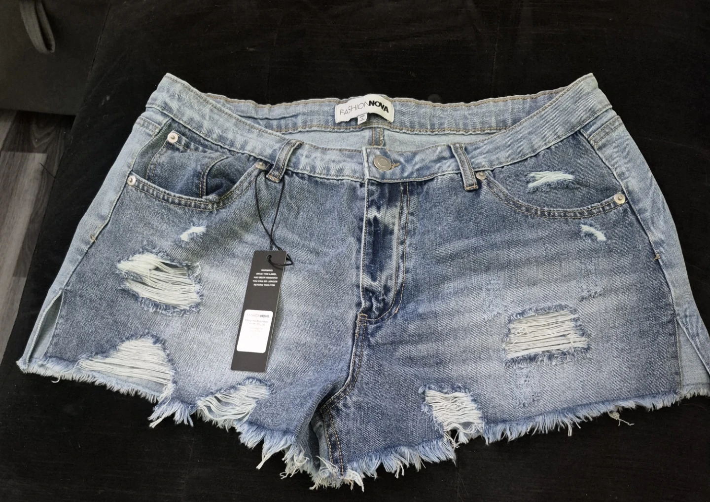 Fashion Nova Mind Ya Business Denim Shorts - Size 15 - photo 4