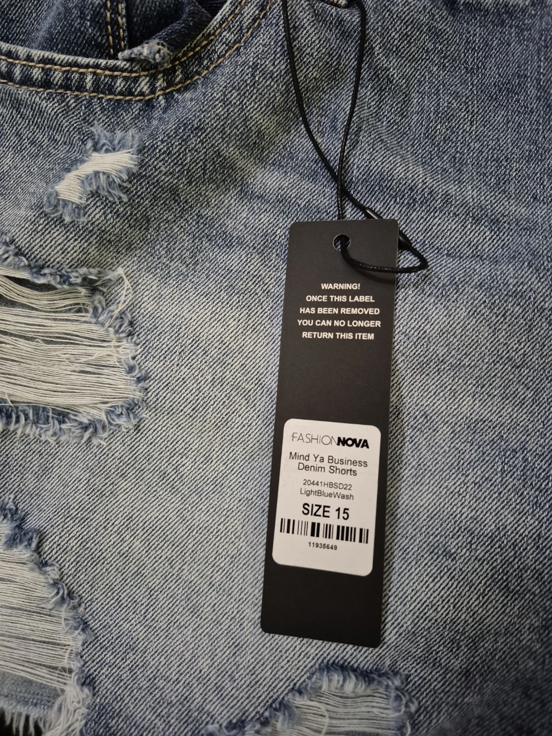 Fashion Nova Mind Ya Business Denim Shorts - Size 15 - photo 5