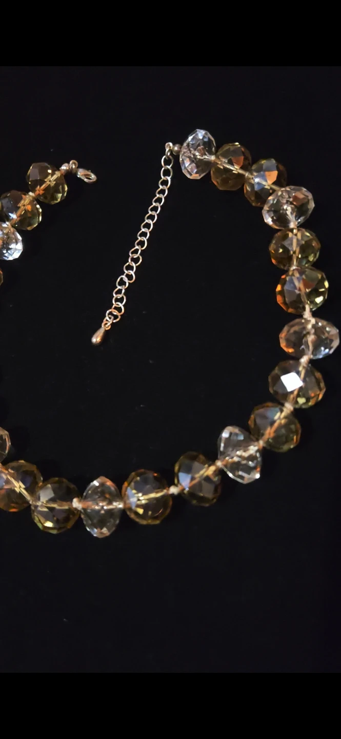 Large faucetted honey Austrian crystal necklace (heavy) - photo 2